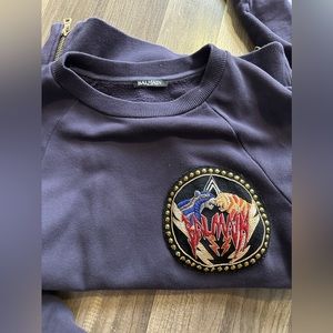 Balmain Authentic Sweatshirt size S Mens Bluish/purple